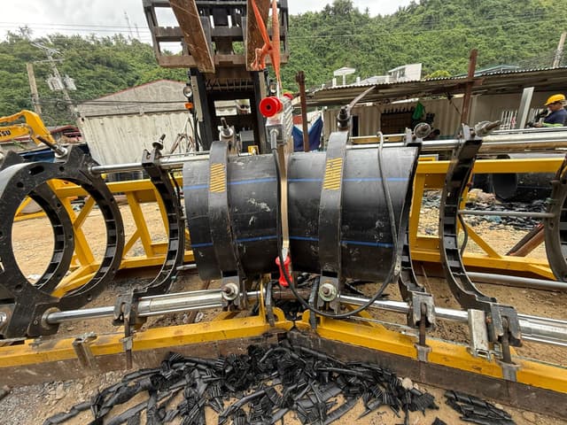 Workers executing emergency bypass plan.