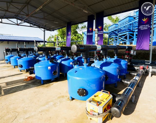 Machinery and equipment at the water treatment plant.